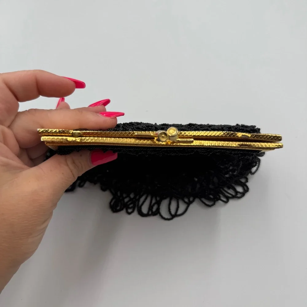Vintage Beaded Sequin Evening Bag Clutch Hand Made in Hong Kong Unique‎
